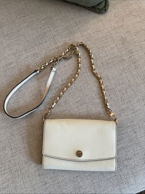 Tory Burch Britten Chain Crossbody Bag Ivory